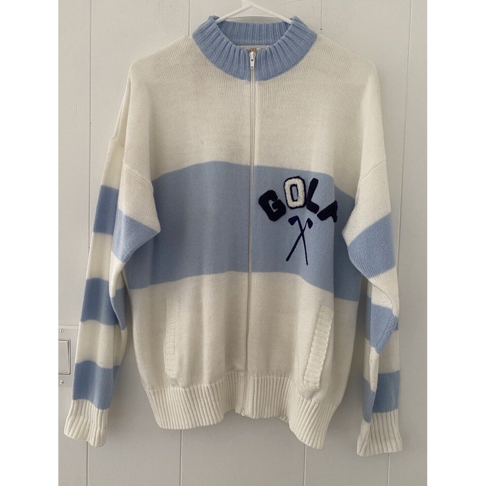 Gola Women's Cream and Blue Zip-Up Cardigan